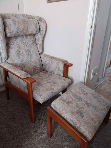 Photo of free Armchair & footstool (Oxhey Hall WD19) #1