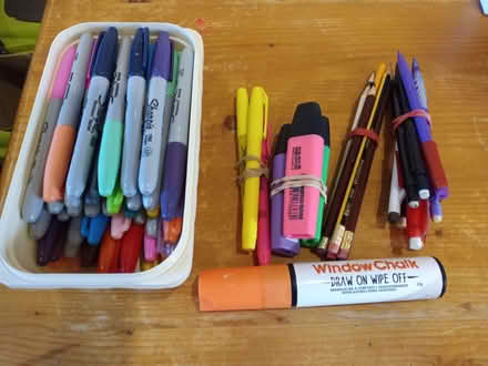 Photo of free Random stationary - pens, paperclips, staplers/hole punches (Hemyock EX15) #1