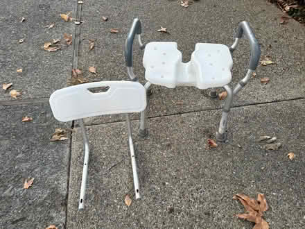 Photo of free Shower chair w back rest detached (Valencia Avenue, Sunnyvale) #1