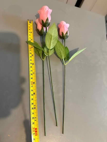 Photo of free 3 artificial pink long stem roses (Carshalton) #4