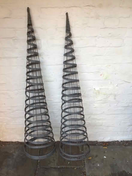Photo of free Plastic coated wire garden obelisks (Alderley Edge SK9) #1