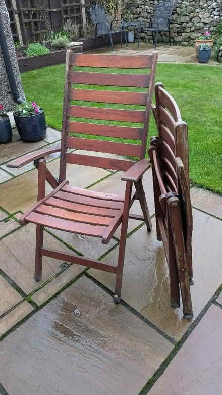 Photo of free Two wooden, folding garden chairs (Netherfield, Kendal LA9) #1