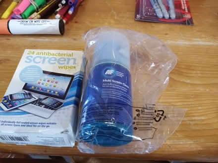 Photo of free Screen cleaners - opened box wipes, unopened spray bottle (Hemyock EX15) #1