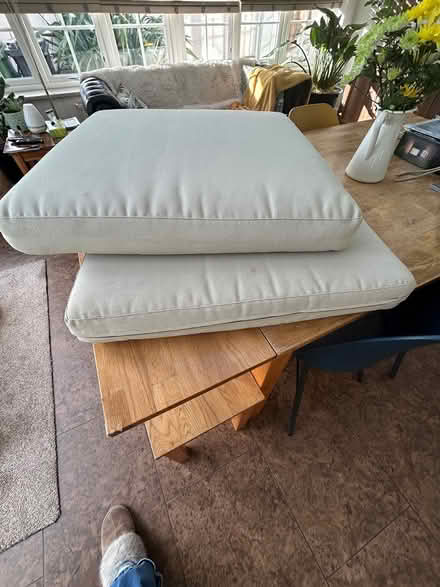 Photo of free Two square patio furniture cushions (Camberley GU15) #1