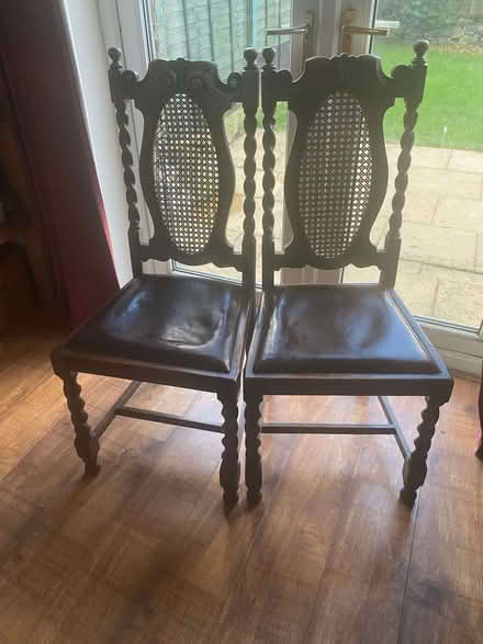 Photo of free Two Carved Wooden Antique/Vintage Chairs (Broughton Beck LA12) #1