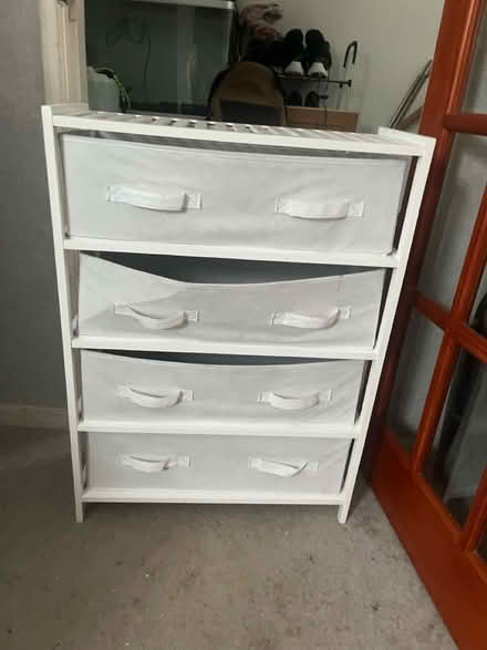 Photo of free White unit 4 canvas drawers (Bridgemary PO13) #1