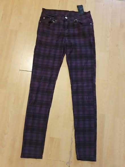 Photo of free Purple tartan skinny jeans (Manor Road N17) #1