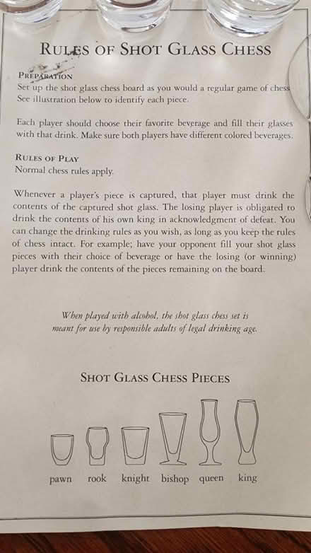 Photo of free Shot Glass Chess Set (E12th ave S - 11229) #3