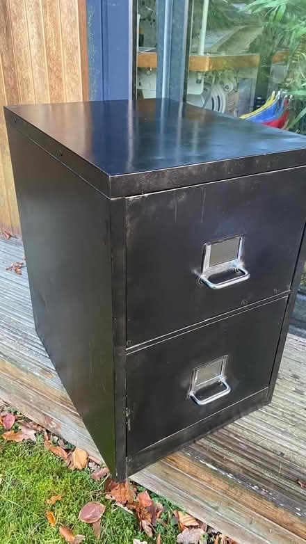 Photo of free Two drawer black metal filing cabinet (Gorse Hill GU22) #1