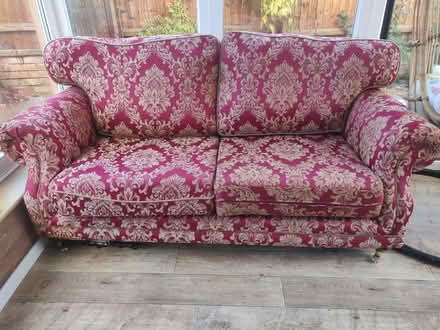 Photo of free red floral sofa with wheels (nn33JL) #1