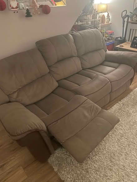 Photo of free 3 seater sofa brown (CW1 3GZ) #1