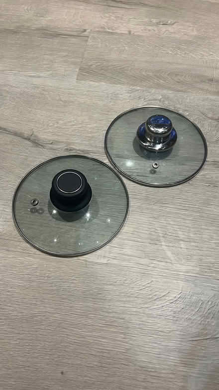 Photo of free 2 glass pot lids (West Ham Park E15) #1