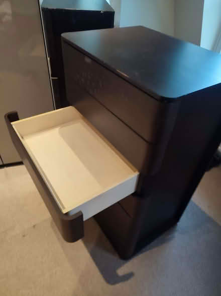 Photo of free Brown chest drawers and matching bedside (Southfields SW18) #1