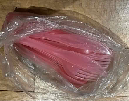Photo of free Pink plastic picnic cutlery (Nottingham, West Bridgford NG2) #1