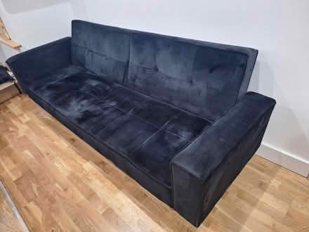 Photo of free 4 seater black velvet sofa bed (Bexleyheath DA7) #1