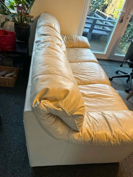 Photo of free Cream leather sofa (BH23) #2