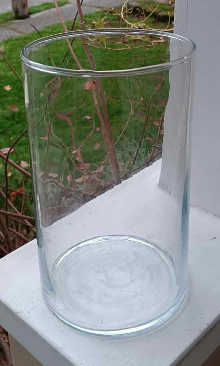 Photo of free Cylindrical glass vase (Maple Leaf) #1