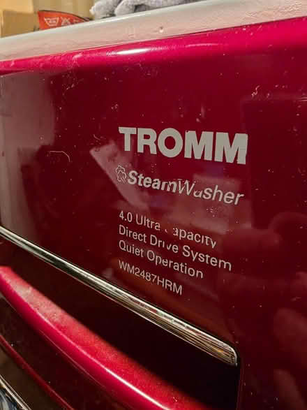 Photo of free LG red washer dryer with pedestals (Adelphi near mill 20783) #2