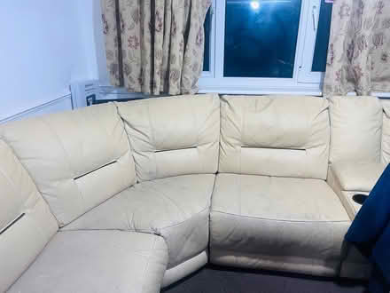 Photo of free Large cream leather sofa (Chelmsford CM2) #3