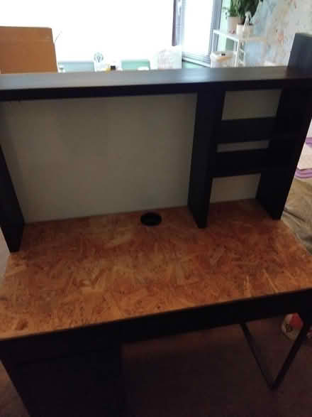 Photo of free Black desk and shelf (Hucknall NG15) #3