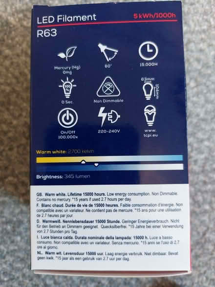 Photo of free Led Filament R63 4.2w =31w (Humphrey's End GL6) #3