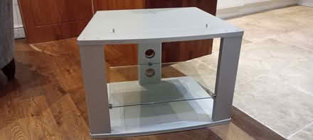Photo of free Silver TV stand with glass shelf (Lower Sheering CM21) #4