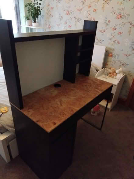 Photo of free Black desk and shelf (Hucknall NG15) #2