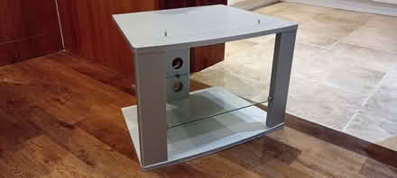 Photo of free Silver TV stand with glass shelf (Lower Sheering CM21) #3