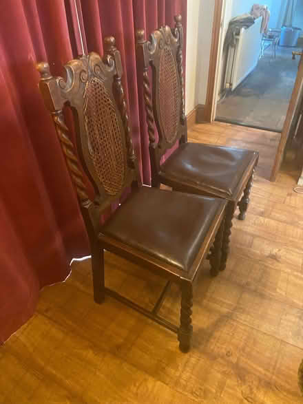 Photo of free Two Carved Wooden Antique/Vintage Chairs (Broughton Beck LA12) #2