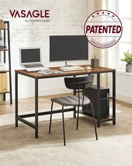 Photo of free LWD47XVASAGLE Computer Desk, Writing Desk with 2 Shelves (Kensington W8) #2