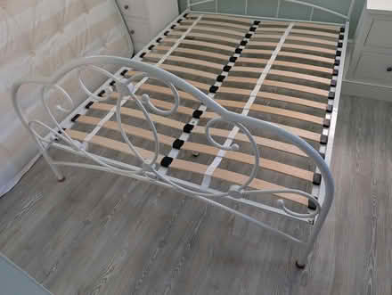 Photo of free NEXT white metal double bed frame (Stanway CO3) #3