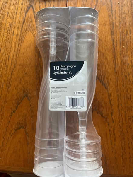 Photo of free 10 plastic champagne glasses (Worle BS22) #1