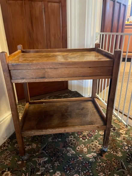 Photo of free Antique wooden trolley with draw (Braintree) #2