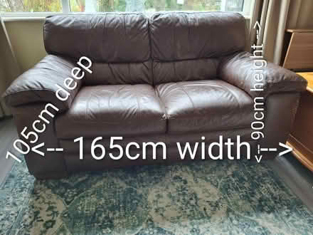 Photo of free Two seater leather sofa (Cabinteely) #3