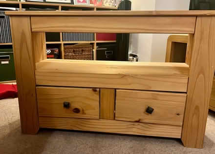 Photo of free Oak Furniture Land TV Cabinet with 2 Drawers - as new (Raynes Park SW20) #2