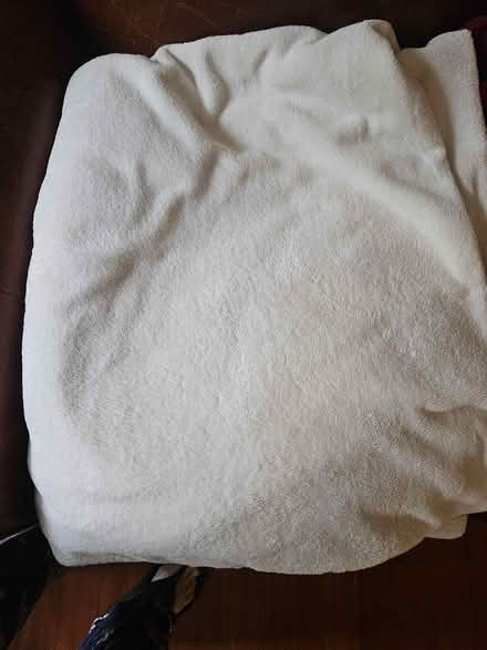 Photo of free large white fleece blanket (Roxbury) #1