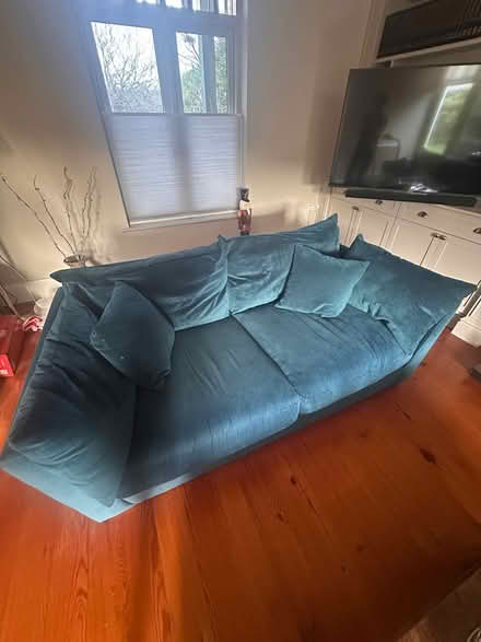 Photo of free 2 x green velvet type couches (South County Dublin) #1