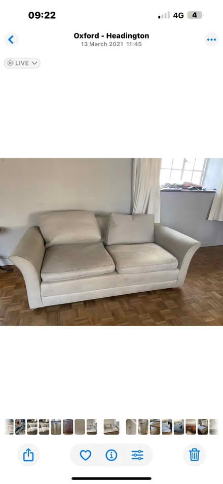 Photo of free Sofa grey linen and down (Cumnor OX2) #1