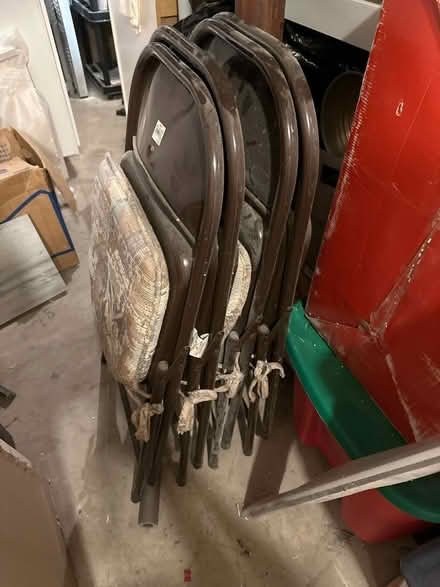 Photo of free Six folding metal chairs (Wakefield) #1
