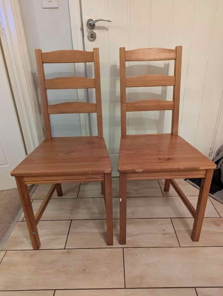 Photo of free 2 ikea pine dining chairs (Cw60rx) #1