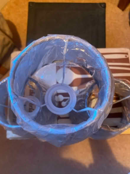 Photo of free 3 small grey lampshades (Wormleighton CV47) #2
