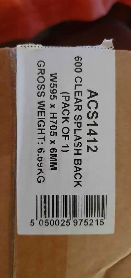 Photo of free Kitchen splashback. Clear glass (Hartington Road BN2) #2