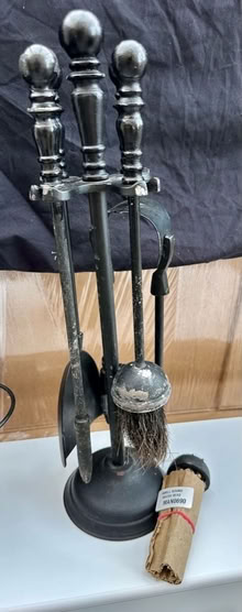 Photo of free Fireside companion set, match holder, log carrier (Holbeach St Marks PE12) #2