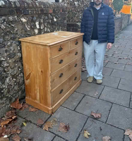 Photo of free Tall wooden chest of drawers (Winchester SO23) #1