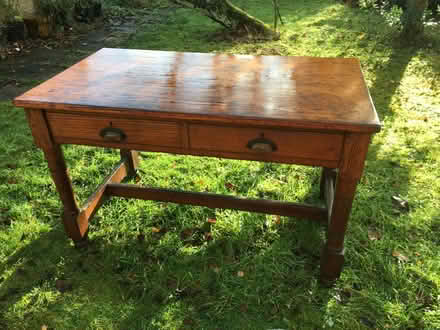 Photo of free Solid pine table with two drawers (Great Moor SK2) #1