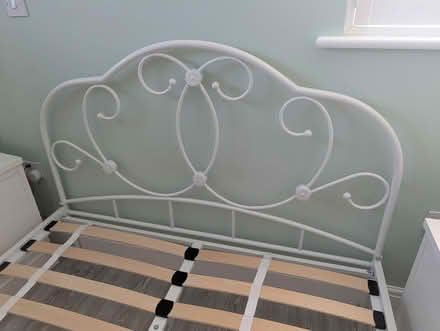 Photo of free NEXT white metal double bed frame (Stanway CO3) #2
