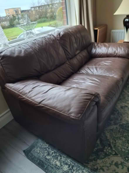 Photo of free Two seater leather sofa (Cabinteely) #2