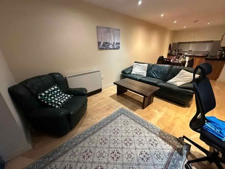 Photo of free Genuine Leather Green Sofa 3+1 (Connaught Street N37 VY86) #4