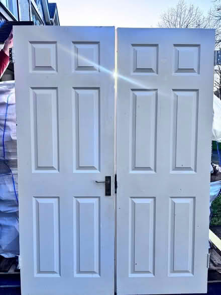Photo of free 2 x solid wood double doors (Booterstown, co Dublin) #1