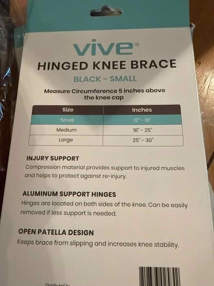 Photo of free Vive hinged knee brace 2 pack small (Weston MA (South Side)) #2